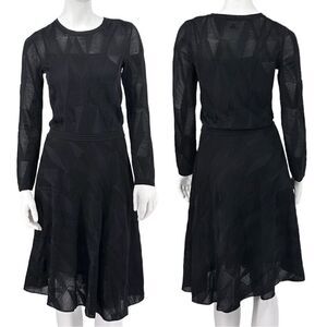 M Missoni Long Sleeve A Line Trumpet Print Midi Dress BNWT